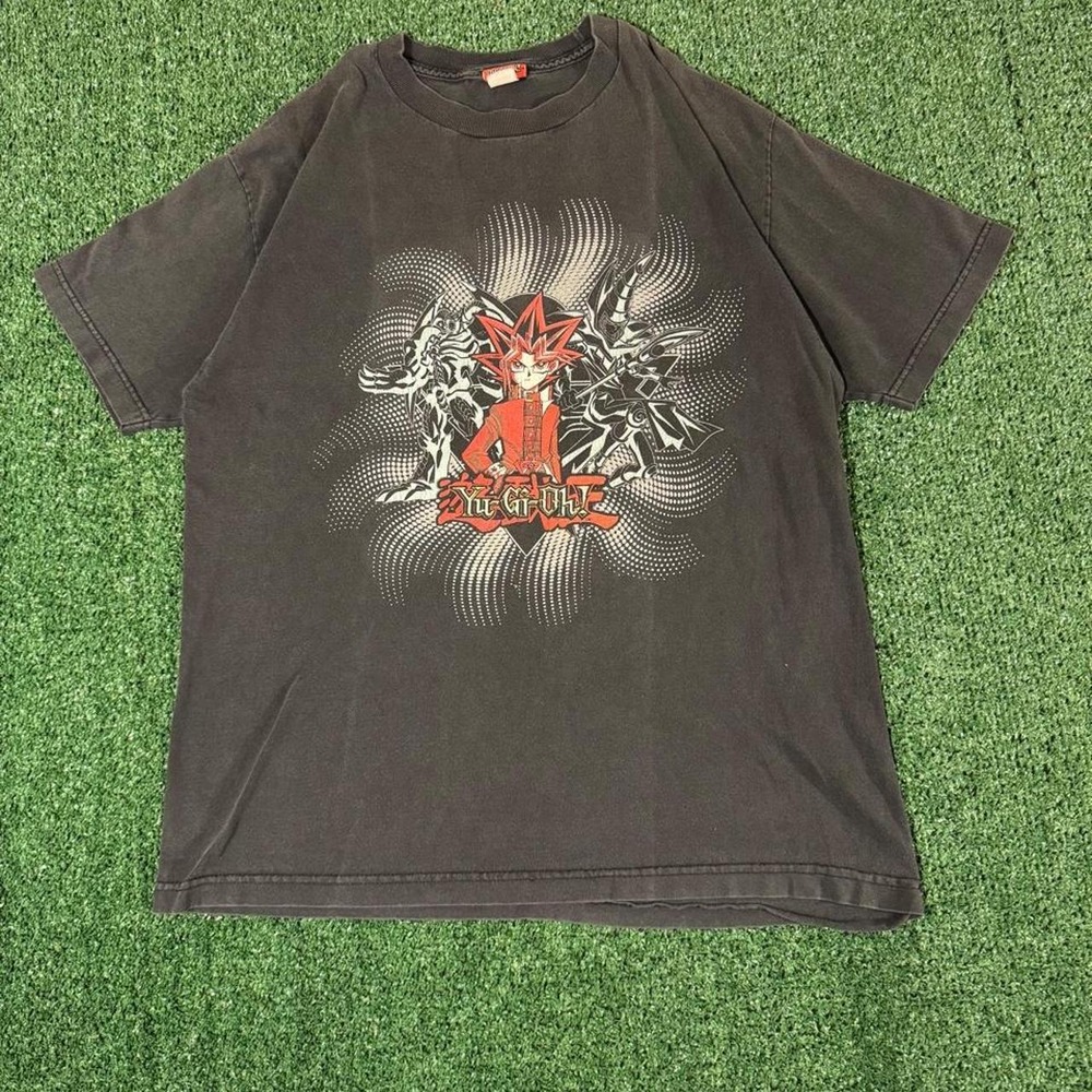Vintage Yu-Gi-Oh Yugi & Dark Magician Graphic Tee Faded Black XL 0200